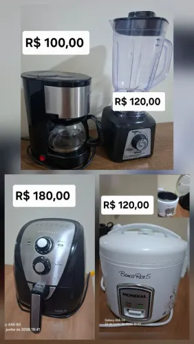 Airfryer, panela de arroz e cafeteira