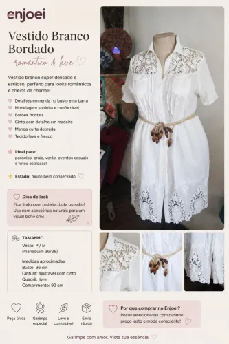 Vestido branco romântico boho