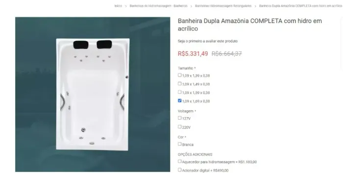 BANHEIRA COM HIDROMASSAGEM