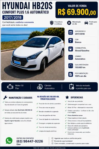 Hyundai HB20S C.style/c.plus1.6 Flex 16V Aut. 4P 2018