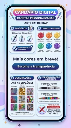 Canetas de resina personalizadas