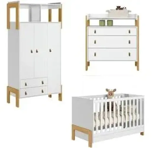 Quarto de bebê Berço, cômoda e guarda roupa 