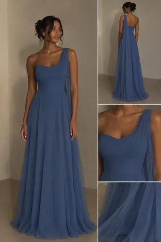 Vestido azul de festa