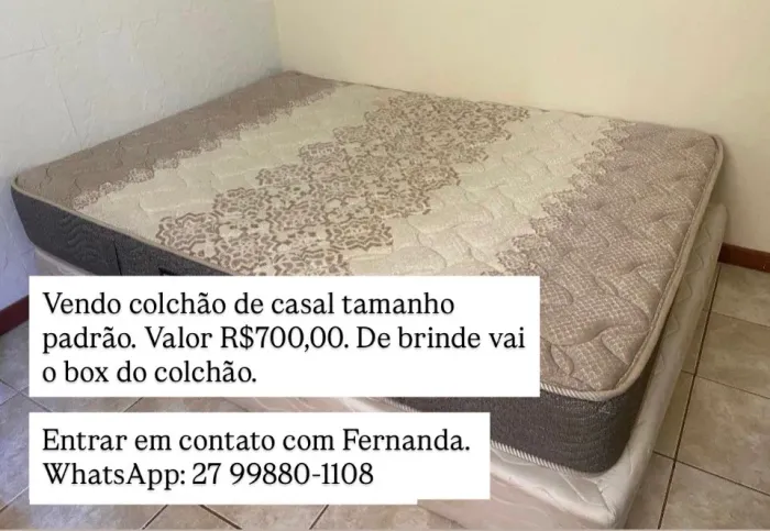 Vendo colchão da casal tamanho padrão 