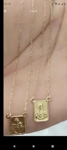 Escabulario de ouro 18k maciço vendo ou troco valor o negócio viável 1800 pra vender logo
