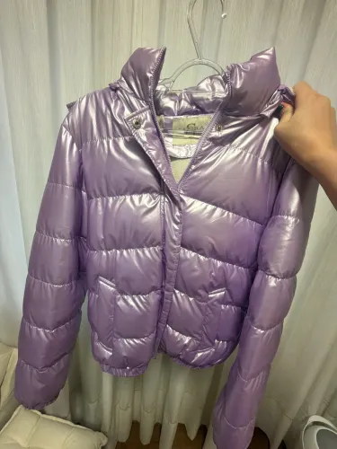 Jaqueta lilás feminina puffer