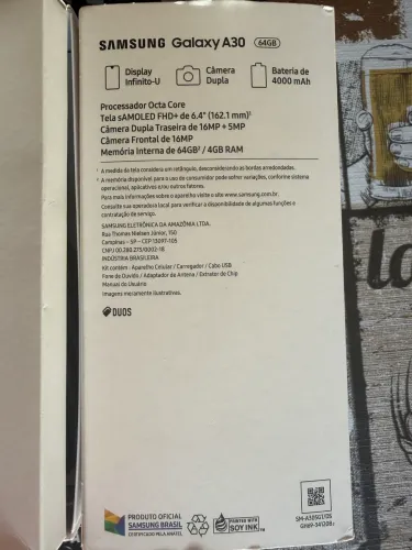 Samsung A30 celular smartphone com película e capinha ótimo estado