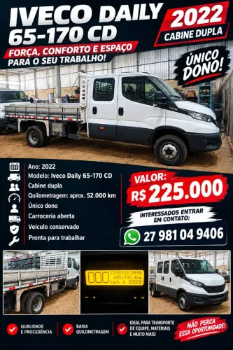 Iveco daily único dono 55.000 KM rodado cabine dupla