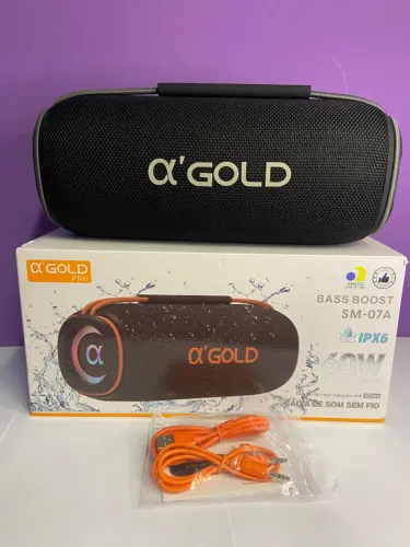 Caixa de Som Bluetooth Alta Potência 60W SM-07A A?Gold an9