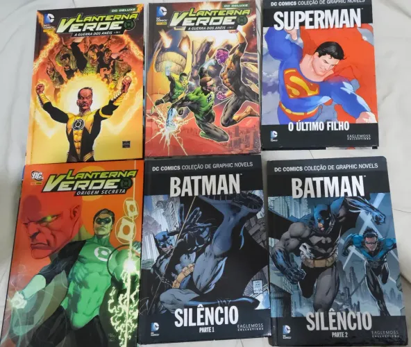 Lote 6 HQs DC Comics Capa Dura - Batman, Superman e Lanterna Verde