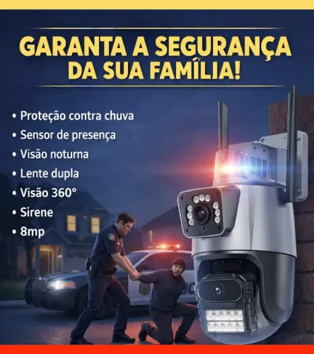CÂMERA 4K LENTE DUPLA ? Proteja sua família com tecnologia avançada!