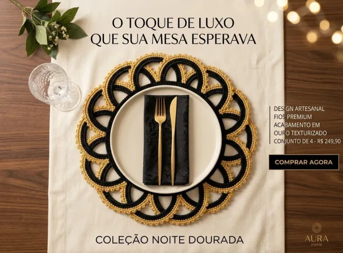 Mesa posta em croche