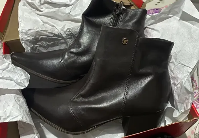 bota cano curto via uno salto bloco preta 38