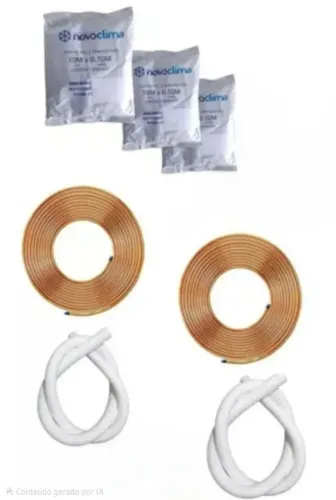 Kit Tubo Cano Cobre Flexível Panqueca 1/4 e 3/8 para ar condicionado