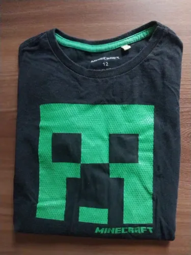 Camiseta manga longa lindo MINECRAFT novo cor preta