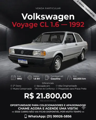Volkswagen Voyage C/cl/fox 1.6 1992