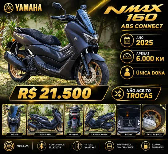? YAMAHA NMAX 160 ABS CONNECTED 2025 ? APENAS 6.000 KM!