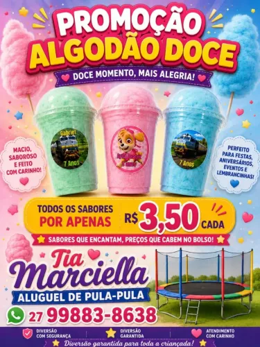 Algodão doce no copinho