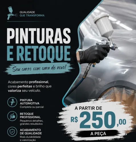 Pintura e retoque automotivo/ 250$ por peça