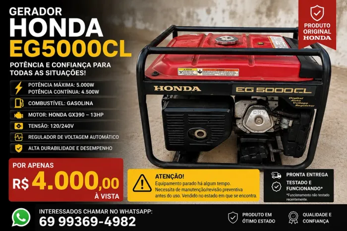 Gerador Honda EG5000CL