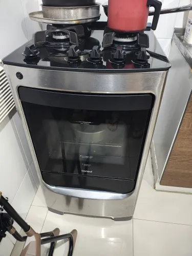 Fogão Consul Inox com tampo de vidro Semi Novo