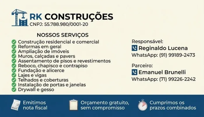 Construções e reparos.