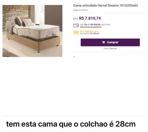Cama articulada com 3 meses de uso.