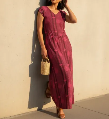 vestido longo mineral estampado em viscose - tam p