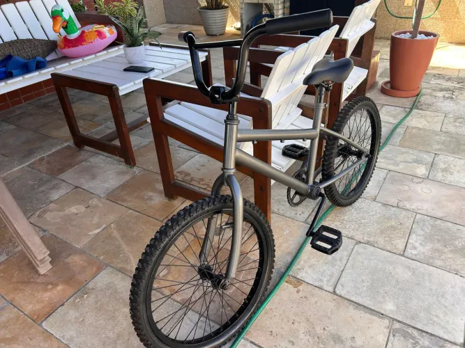 BMX Street Reformada Cinza Fosca | Guidão Alto
