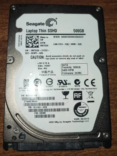 HD DE NOTEBOOK 500GB SLIM USADO COM BOA SAÚDE