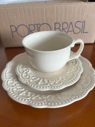 Jogo de xícara com prato sobremesa 