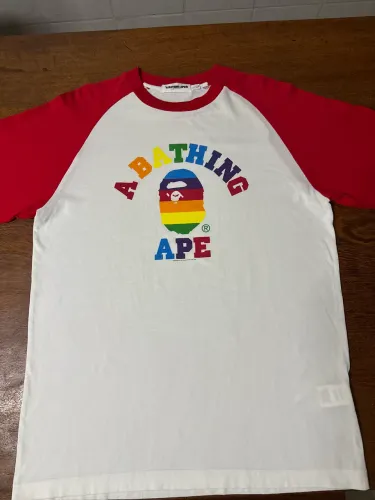 Camiseta Bape Rainbow Logo Raglan 
