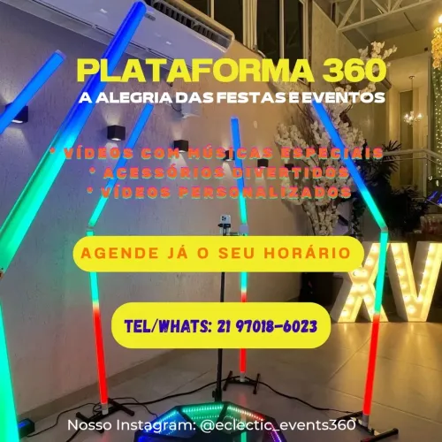 Plataforma 360/ fotos lembranças / robozão  / robô selfie / túnel infinito 