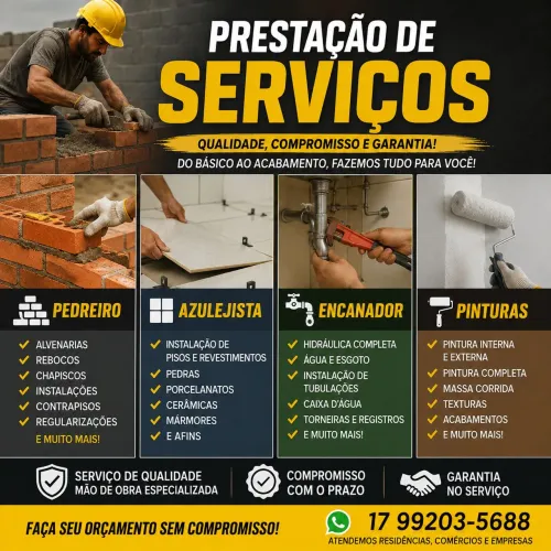 Pedreiro Azulejista Encanador