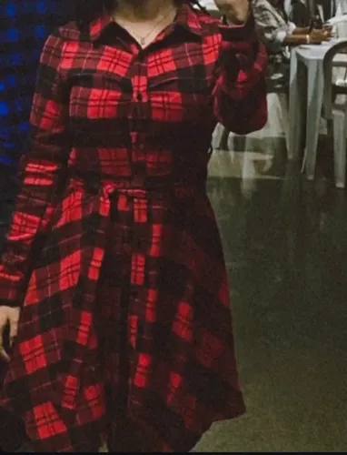 Vestido xadrez vermelho