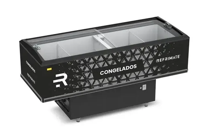 Expositor Ilha Congelados 2,00m Refrimate vidro reto