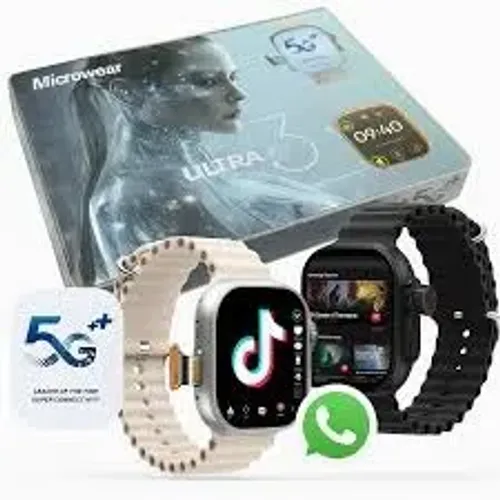 Smartwatch Microwear Ultra 3 AI 5G 2GB RAM 16GB GPS Wi-Fi Tela AMOLED