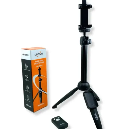 Tripé Bastão Selfie Oberon OR-9928 com Controle Bluetooth 360° Ajustável para Celular e Câ