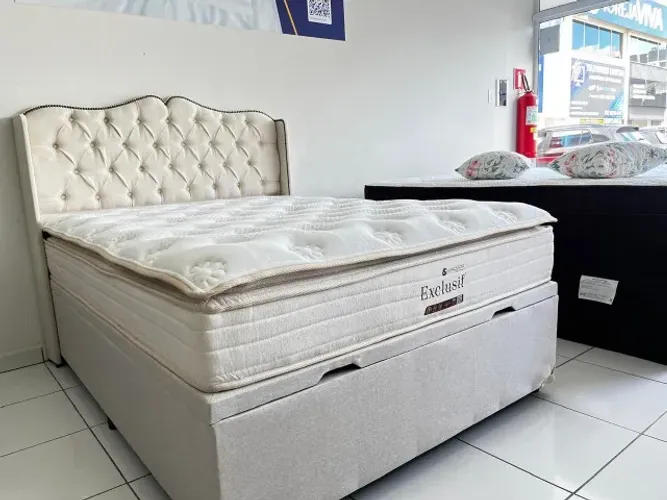 Cama Box com Baú Casal Nova Colchão Sankonfort Molas Ensacadas Pillow Top Alto Conforto!
