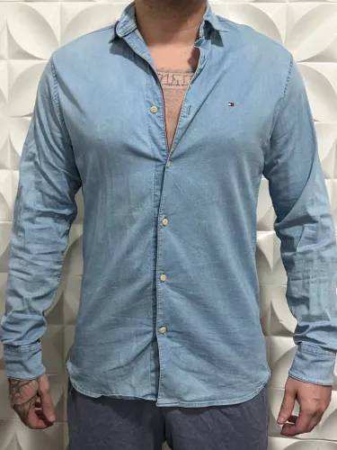 Camisa masculina Tommy Hilfiger P forma grande