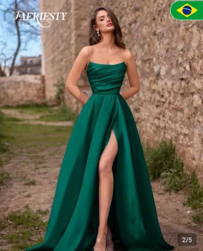 Vestido baile verde esmeralda
