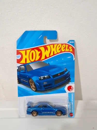 Hot Wheels Nissan Skyline GT-R R34 Azul J-Imports 1/64 Lacrado