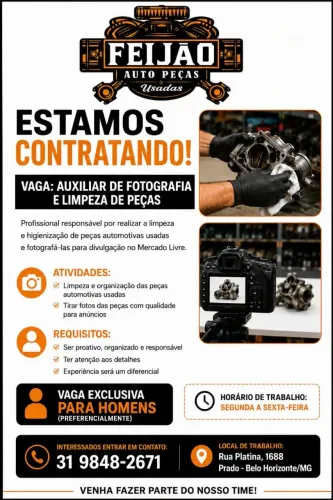 Vaga de emprego - limpeza de peças automotivas 