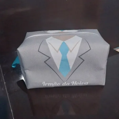 Bolsa Necessaire Masculina "Irmão da Noiva" Cinza