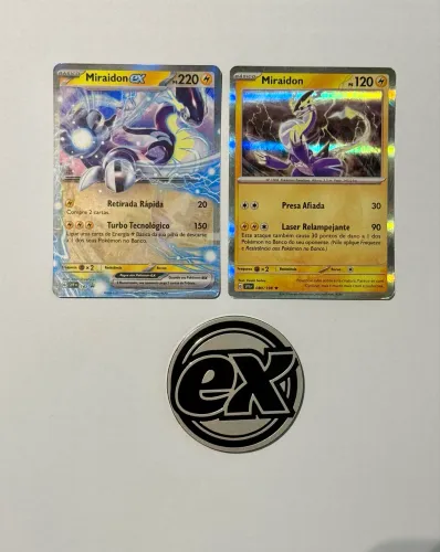 Cartas Pokémon MIRAIDON com moeda