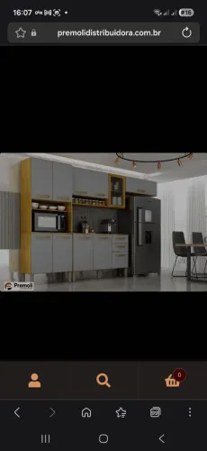 Cozinha Avila Completa Largura: 2.50Cm Cor Cinamomo/Cinza CHF Moveis