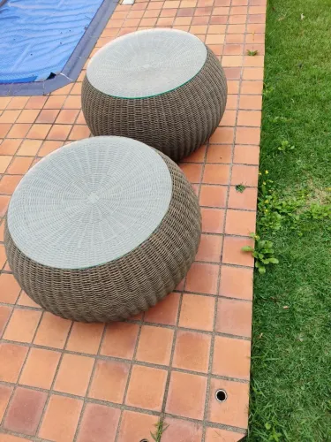 Puff / mesa / fibra / junco redonda