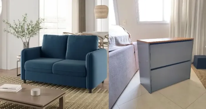 Sofá Novo + Sapateira Moderna | Conjunto para Apartamento