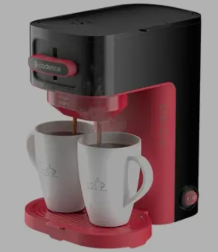 Cafeteira e duas xícaras