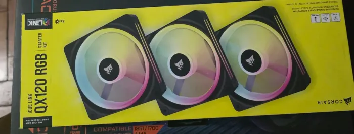Kit 3 fans ventoinhas Corsair Icue link QX120 RGB